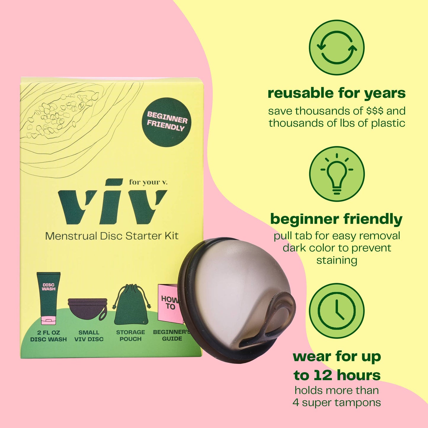 Viv Menstrual Disc Starter Kit - Beginner Period Disc Bundle